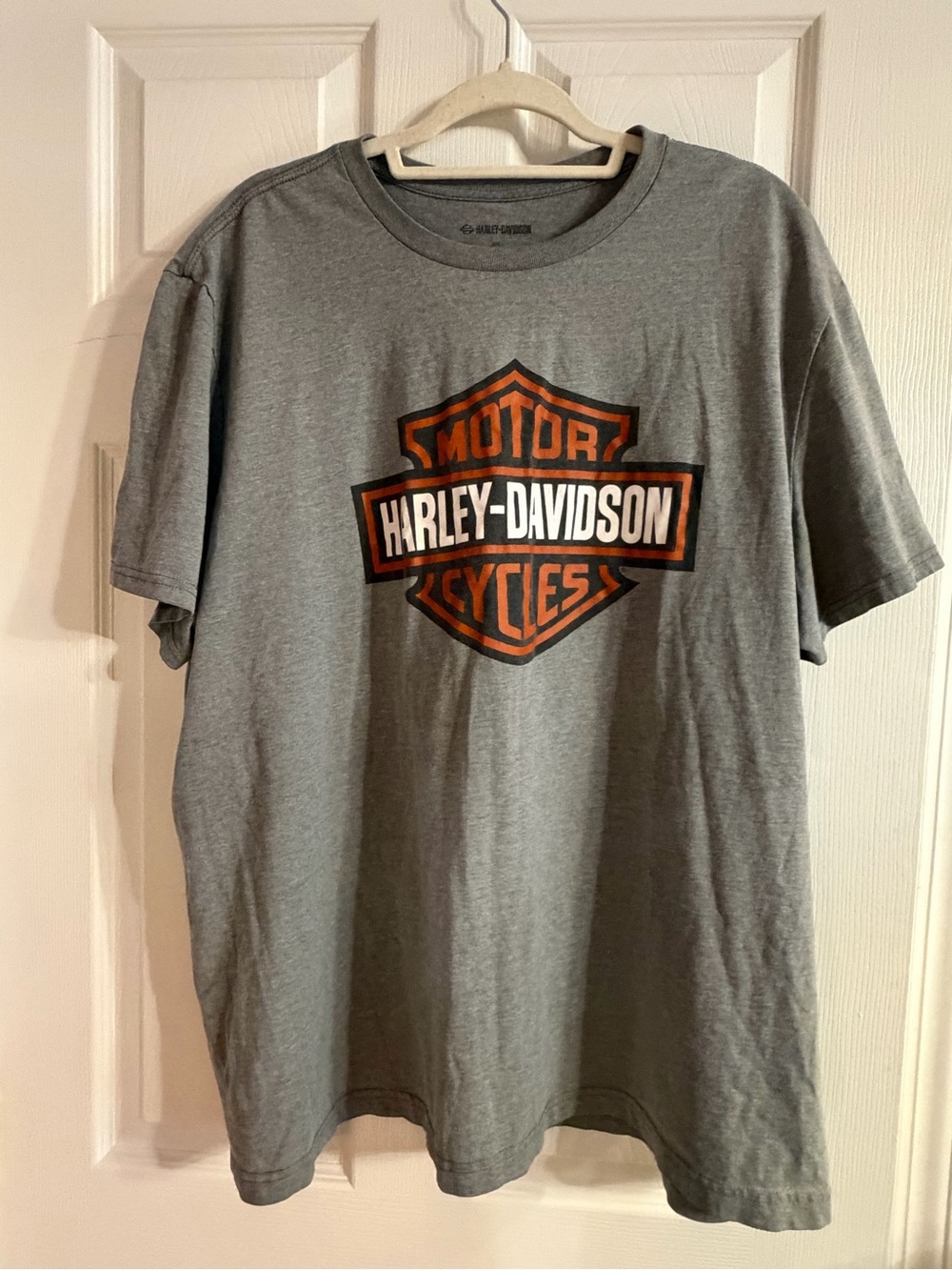 Harley-Davidson Motor Cycles Logo Graphic Gray T-Shirt Size 2XL